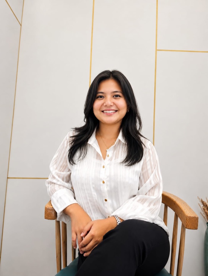Pragya Darlami, the author, smiling